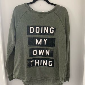 Green Long Sleeve Doing My Own Thing Sweater